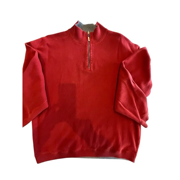 Tommy Bahama ¼ Zip Pullover Sweater Mens Size ?? Knit Burgandy See Measurements - Picture 2 of 6